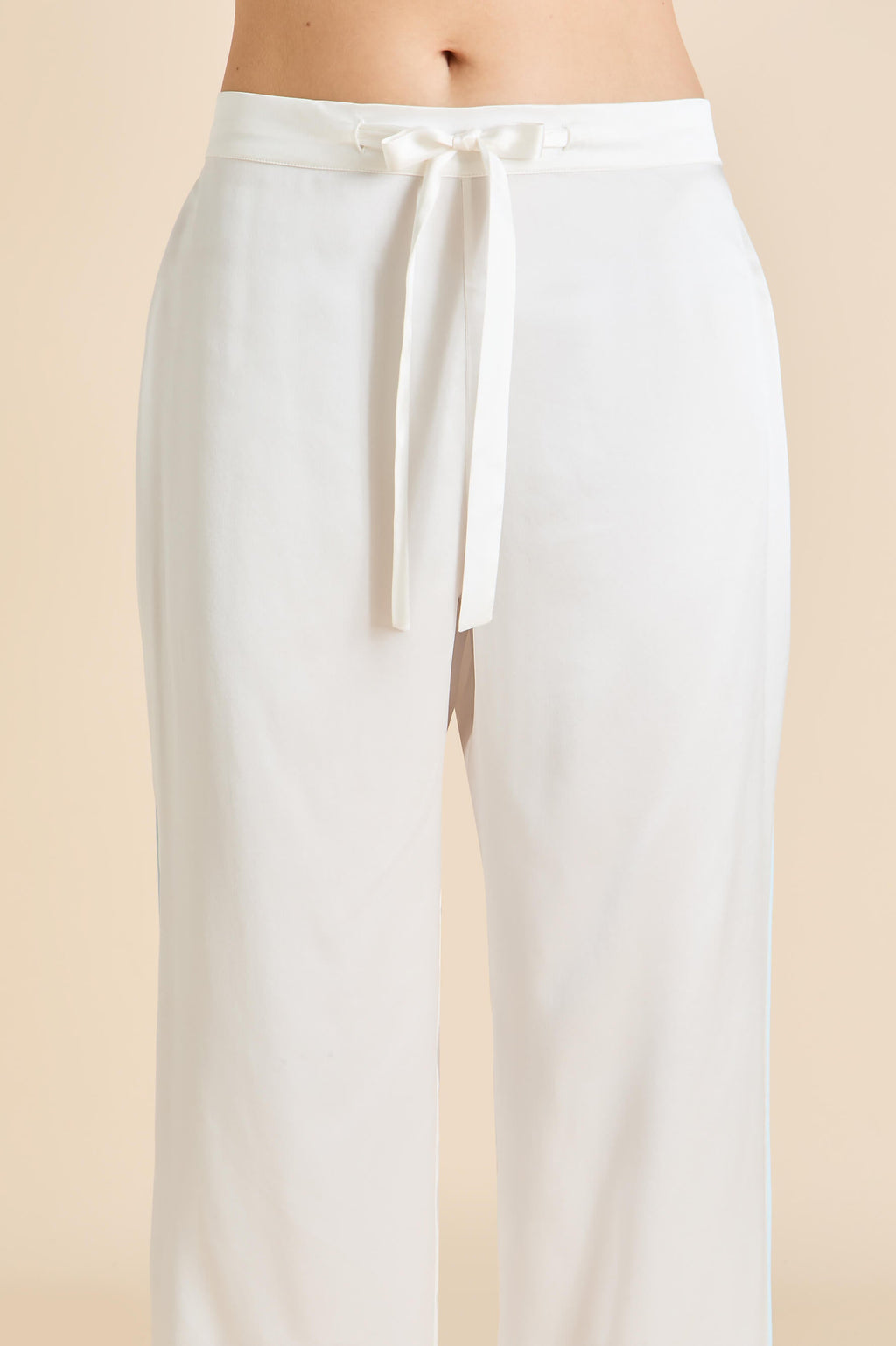 Coco Ivory Powder Blue Pajamas in Silk Satin