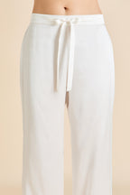 Coco Ivory Powder Blue Pajamas in Silk Satin