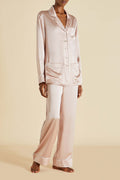 Coco Oyster Ivory Pajamas in Silk Satin
