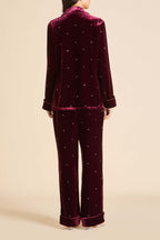 Coco Ritzy Red Crystal Pajamas in Silk Velvet