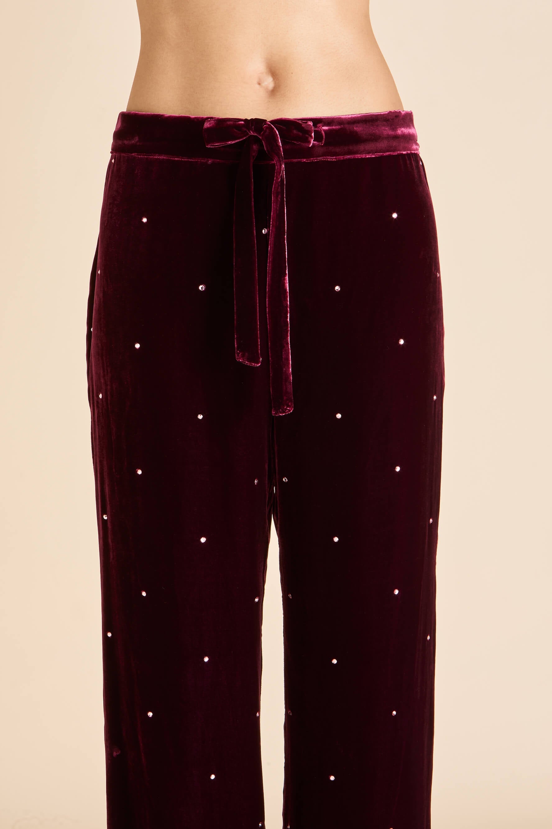 Coco Ritzy Red Crystal Pajamas in Silk Velvet