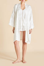 Etta Liliana Ivory Floral Camisole Set in Silk Jacquard