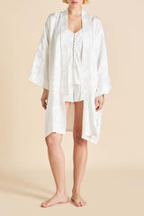 Etta Liliana Ivory Floral Camisole Set in Silk Jacquard