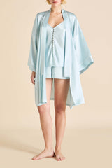 Etta Powder Blue Camisole Set in Silk Satin