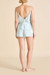 Etta Powder Blue Camisole Set in Silk Satin