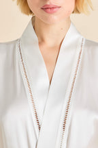 Gloria Ivory Robe in Silk Satin
