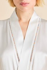 Gloria Ivory Robe in Silk Satin