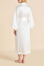 Gloria Ivory Robe in Silk Satin