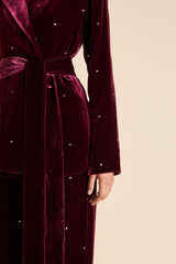 Jagger Ritzy Red Crystal Pajamas in Silk Velvet
