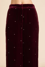 Jagger Ritzy Red Crystal Pajamas in Silk Velvet