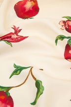 Lila Allegra Ivory Pomegranate Pajamas in Silk Satin