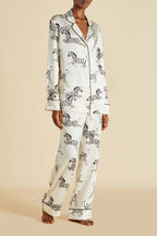 Lila Zebedee Ivory Pajamas in Silk Satin