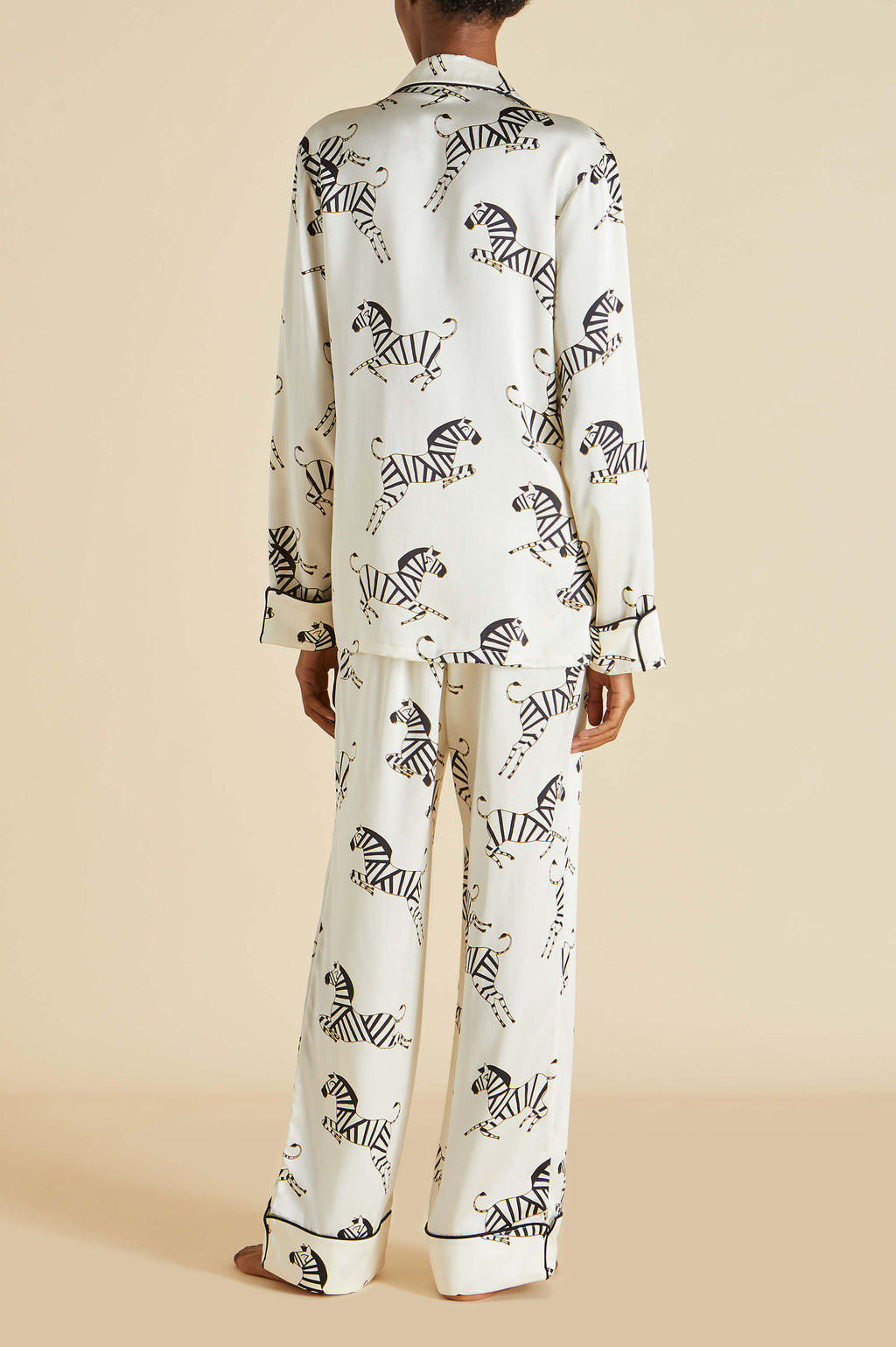 Lila Zebedee Ivory Pajamas in Silk Satin