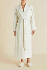 Logan Aspen Ivory Robe in Cashmere