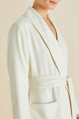 Logan Aspen Ivory Robe in Cashmere