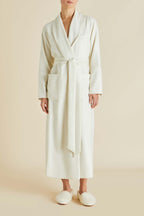 Logan Aspen Ivory Robe in Cashmere
