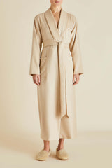 Logan Muscat Beige Robe in Cashmere