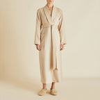 Logan Muscat Beige Robe in Cashmere