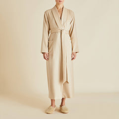 Logan Muscat Beige Robe in Cashmere