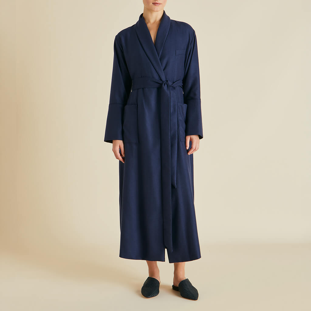 Logan Osaka Navy Robe in Cashmere