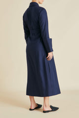 Logan Osaka Navy Robe in Cashmere