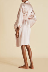 Mimi Oyster Ivory Robe in Silk Satin