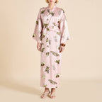 Queenie Elda Pink Moth Robe in Silk Satin