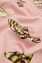 Queenie Elda Pink Moth Robe in Silk Satin