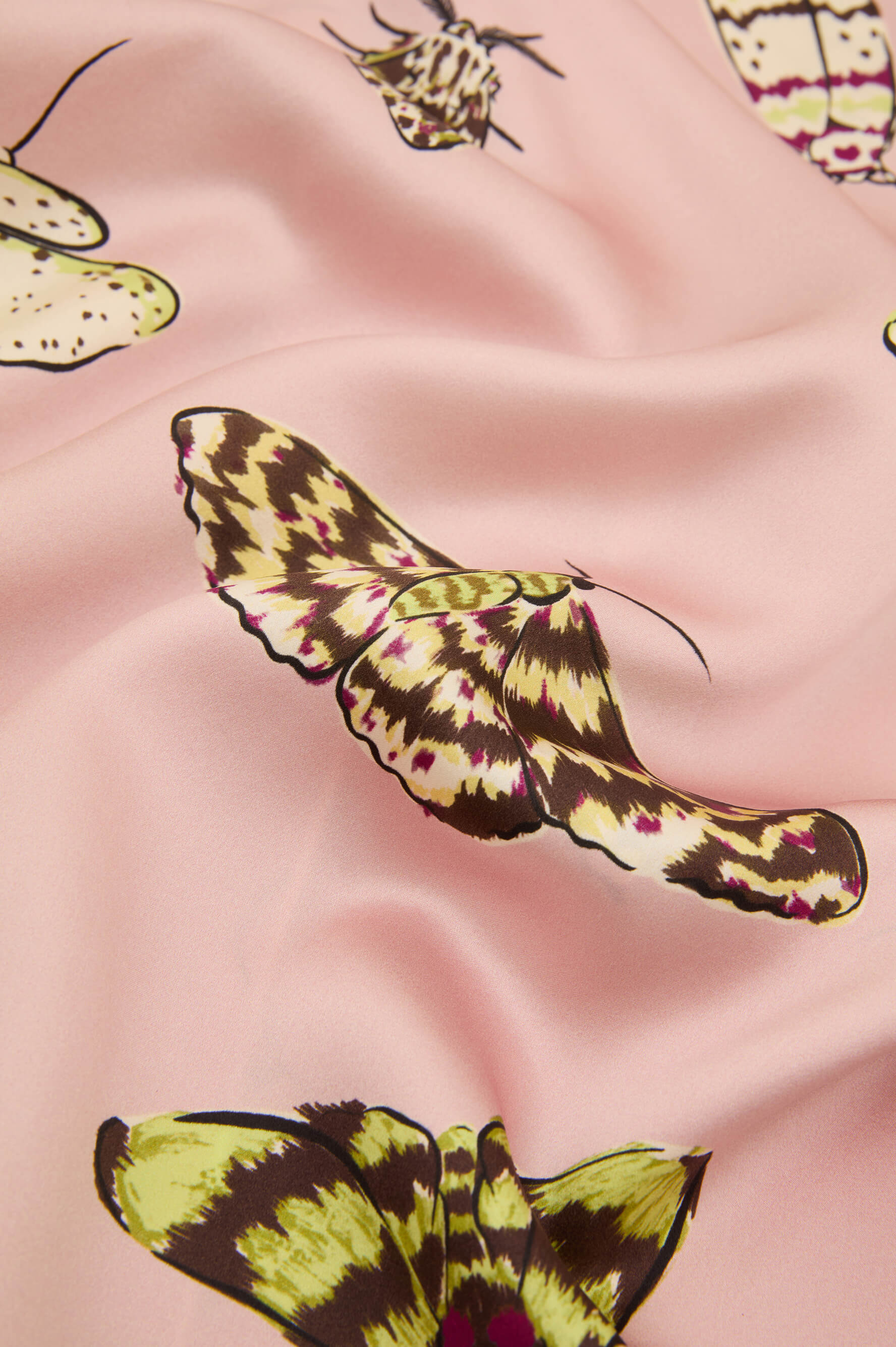 Queenie Elda Pink Moth Robe in Silk Satin
