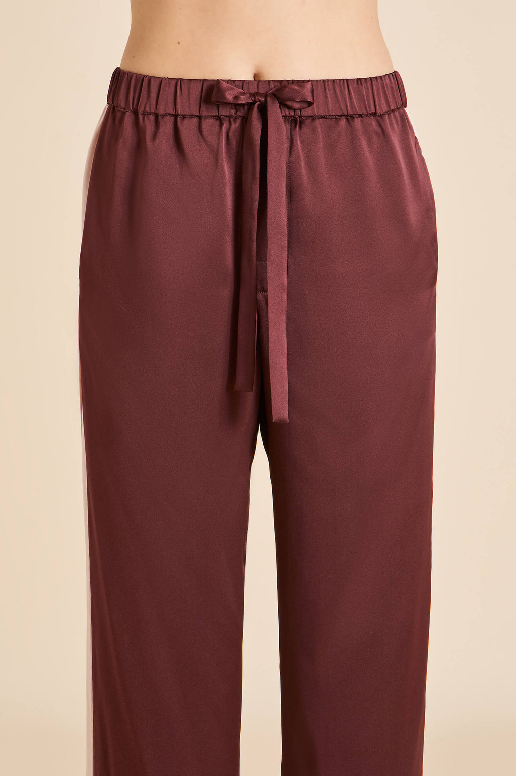 Tilda Bordeaux Burgundy Pajamas in Silk Satin