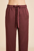Tilda Bordeaux Burgundy Pajamas in Silk Satin