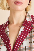 Tilda Cipriani Ivory Geometric Pajamas in Silk Twill