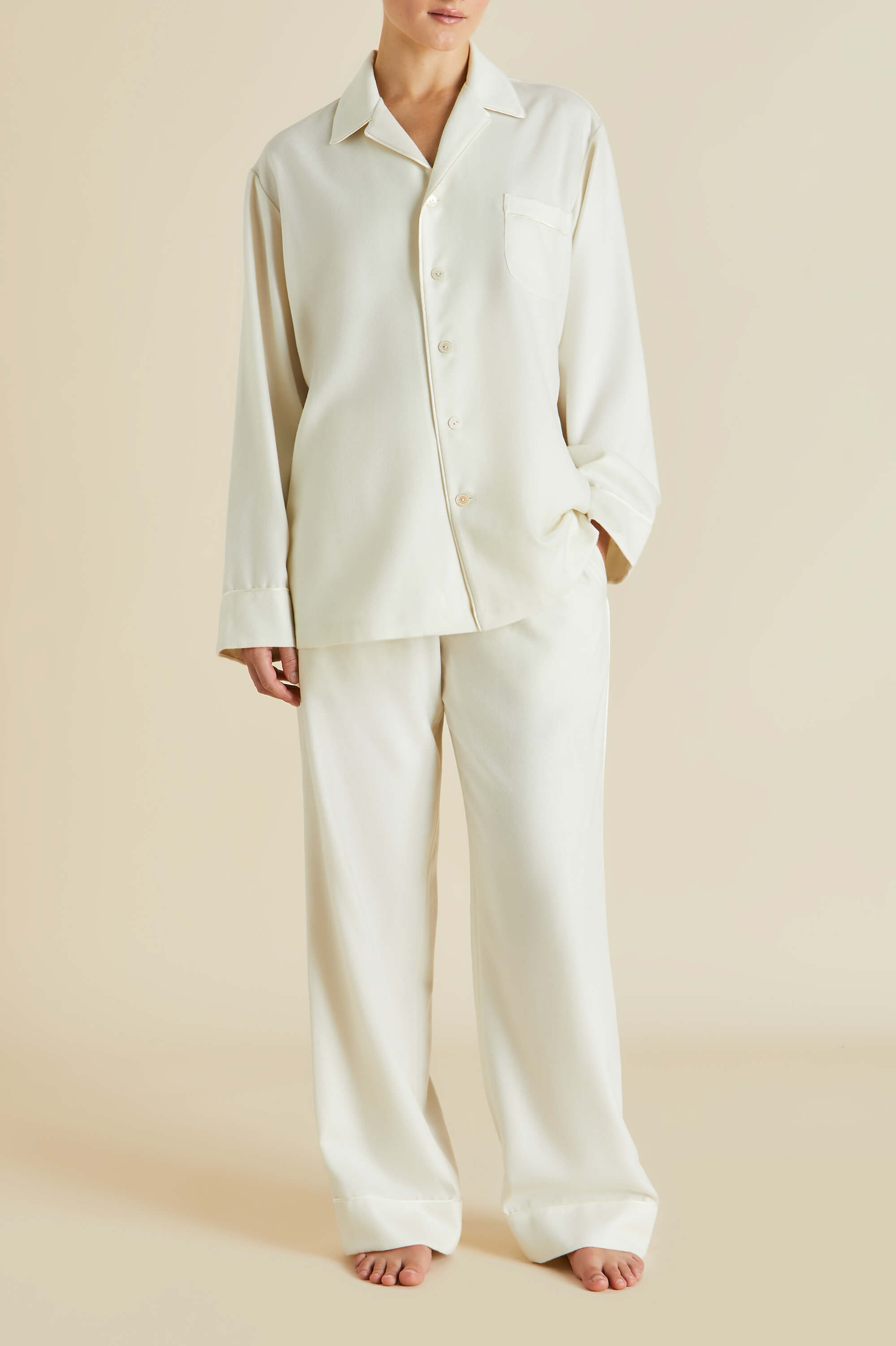 Vanderbilt Aspen Ivory Pajamas in Cashmere