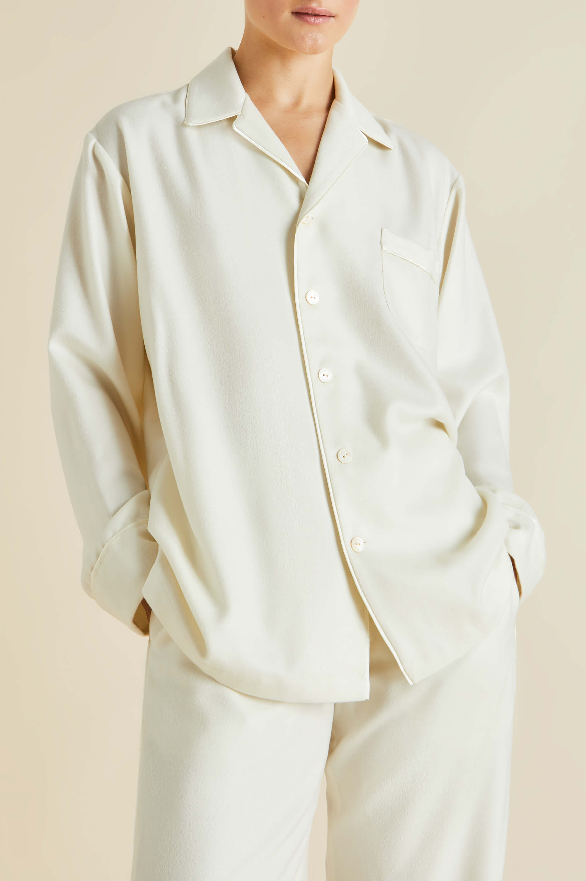Vanderbilt Aspen Ivory Pajamas in Cashmere