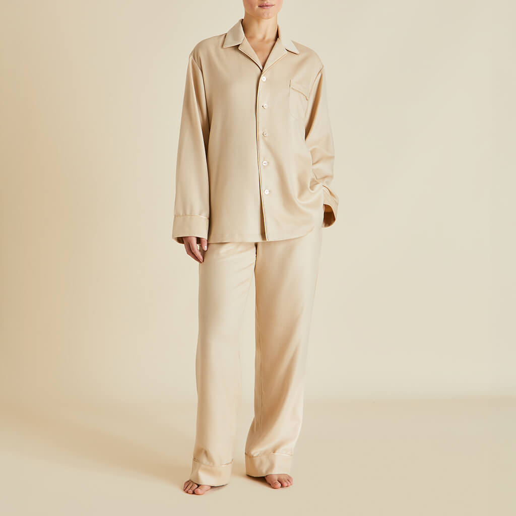 Vanderbilt Muscat Beige Pajamas in Cashmere