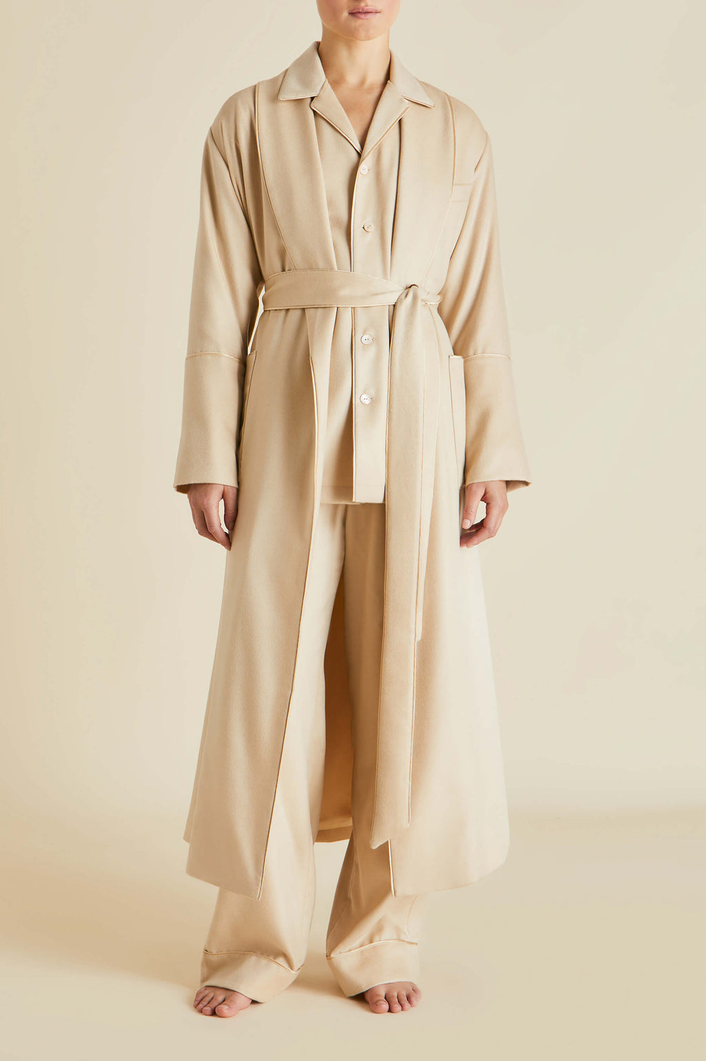 Vanderbilt Muscat Beige Pajamas in Cashmere