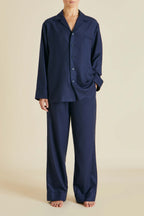 Vanderbilt Osaka Navy Pajamas in Cashmere