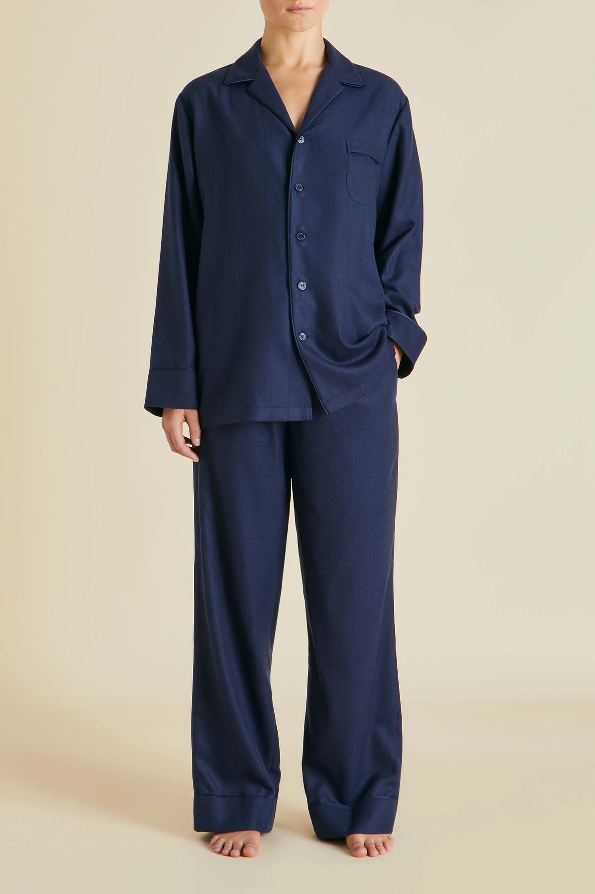 Vanderbilt Osaka Navy Pajamas in Cashmere