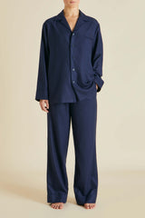 Vanderbilt Osaka Navy Pajamas in Cashmere