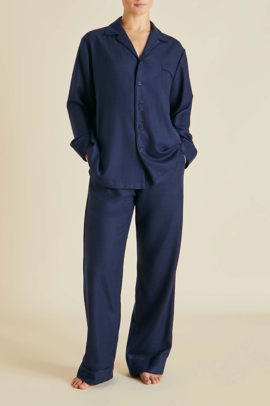 Vanderbilt Osaka Navy Pajamas in Cashmere