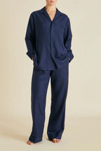 Vanderbilt Osaka Navy Pajamas in Cashmere