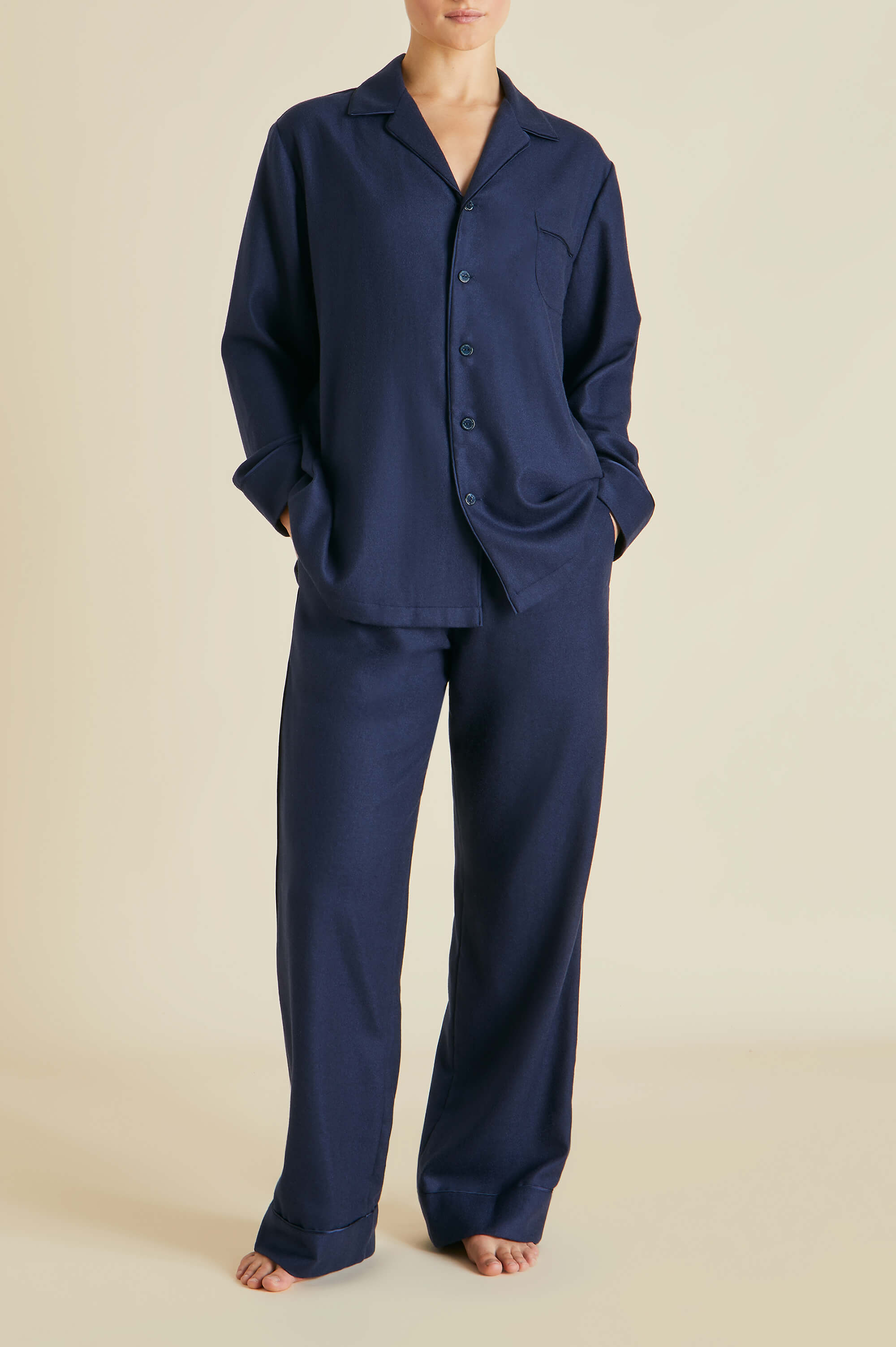 Vanderbilt Osaka Navy Pajamas in Cashmere