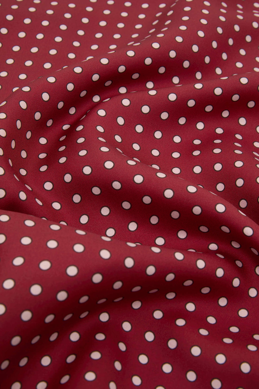 Yves Palazzo Burgundy Polka Dot Pajamas in Silk Twill