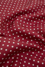 Yves Palazzo Burgundy Polka Dot Pajamas in Silk Twill