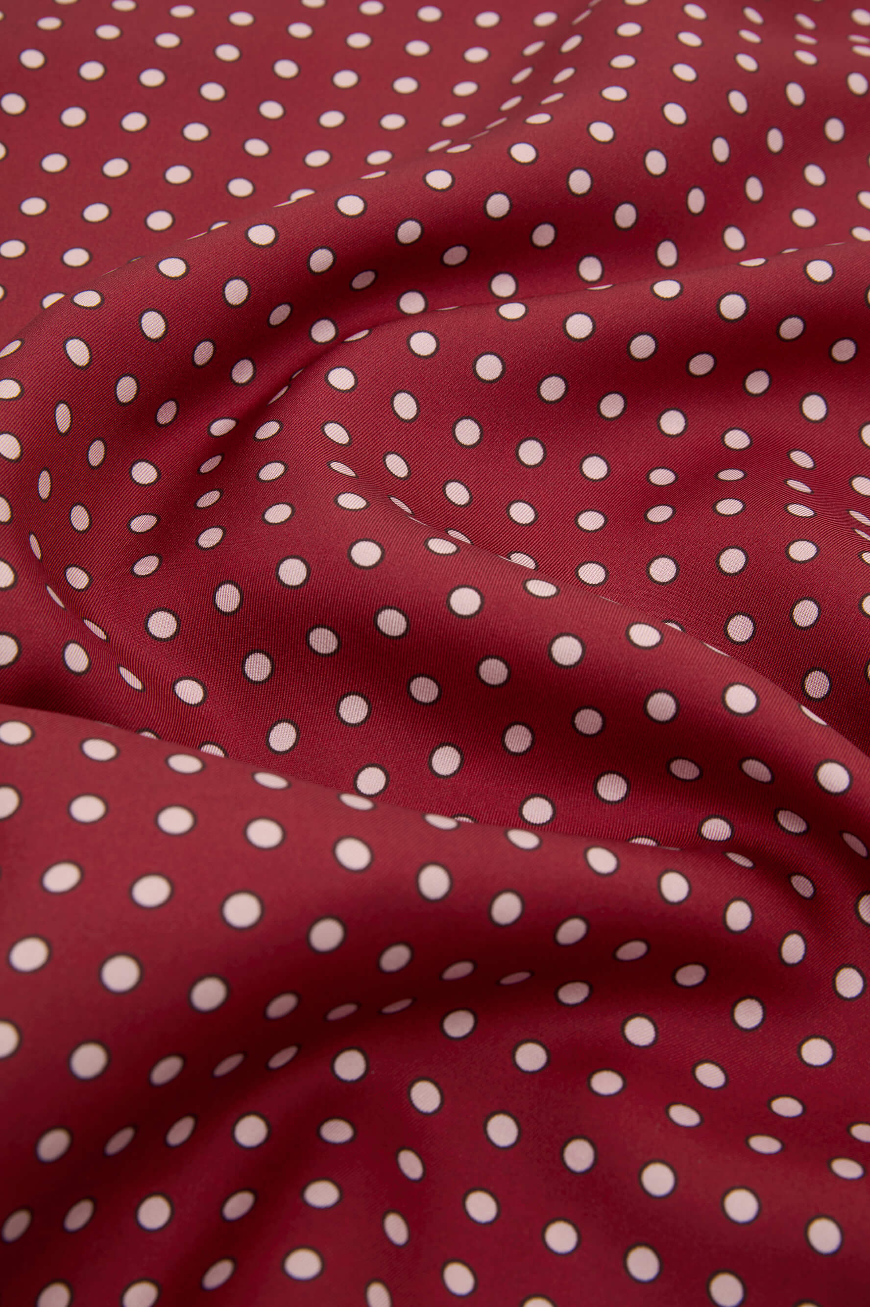 Yves Palazzo Burgundy Polka Dot Pajamas in Silk Twill