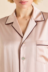 Yves Rose Pink Pajamas in Silk Satin