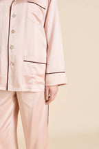 Yves Rose Pink Pajamas in Silk Satin