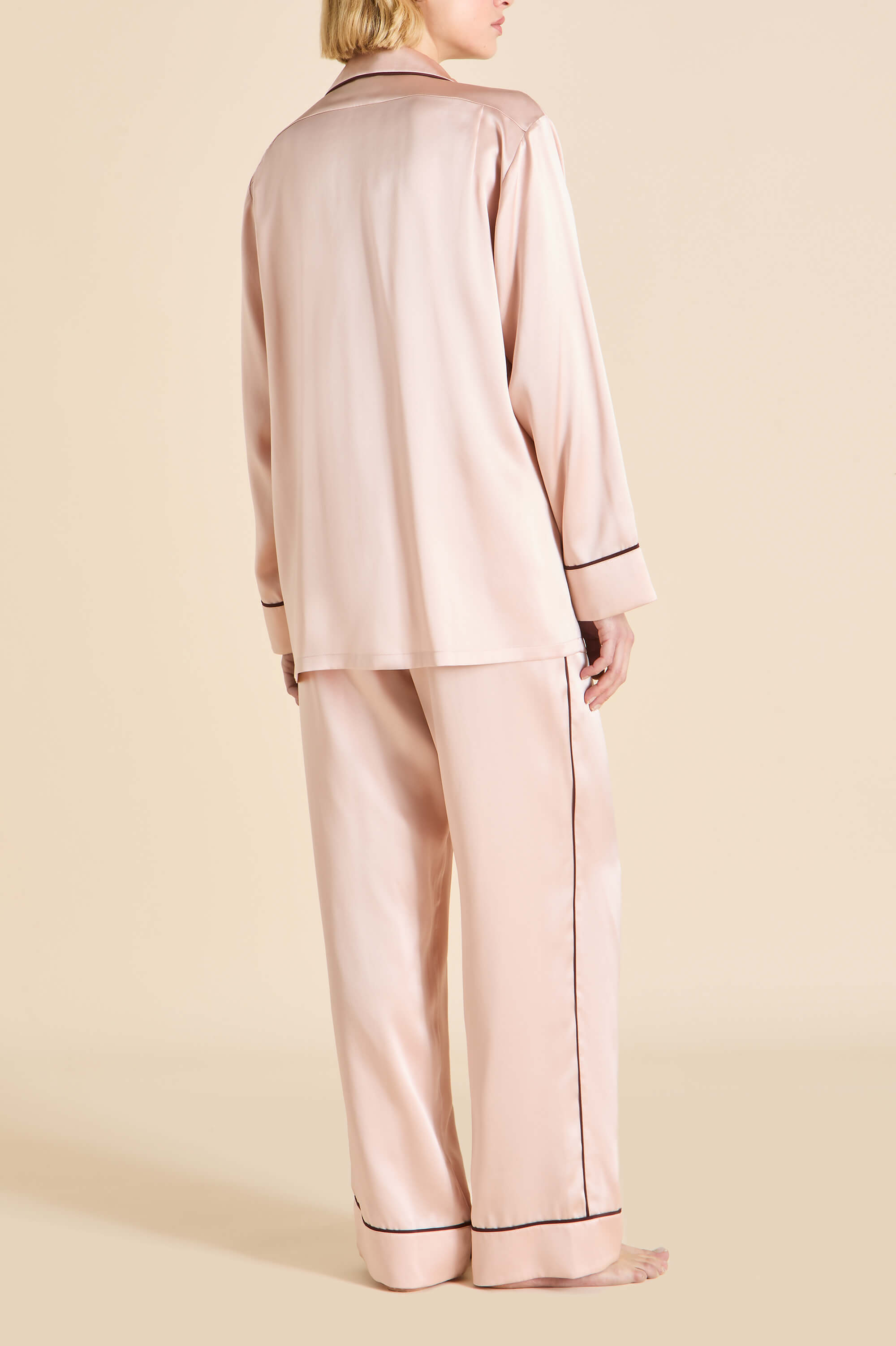 Yves Rose Pink Pajamas in Silk Satin
