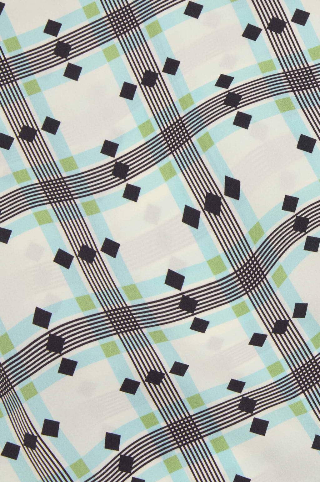 Zelda Cini Green Geometric Pajamas in Silk Satin