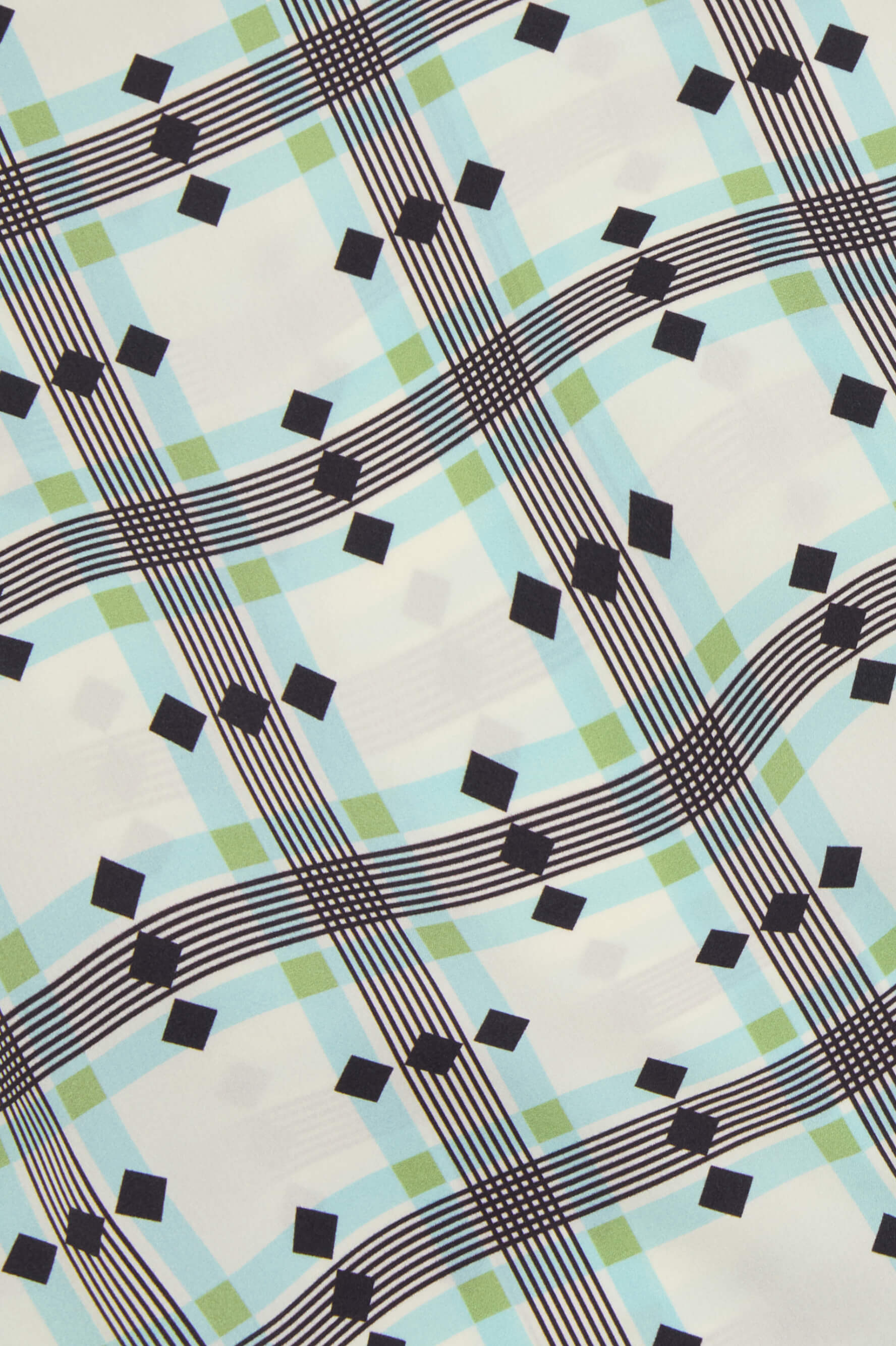 Zelda Cini Green Geometric Pajamas in Silk Satin